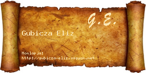 Gubicza Eliz névjegykártya